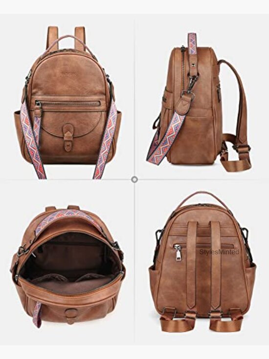 Mini Backpack Purse for Women Waterproof Leather Travel Daypack main image 6